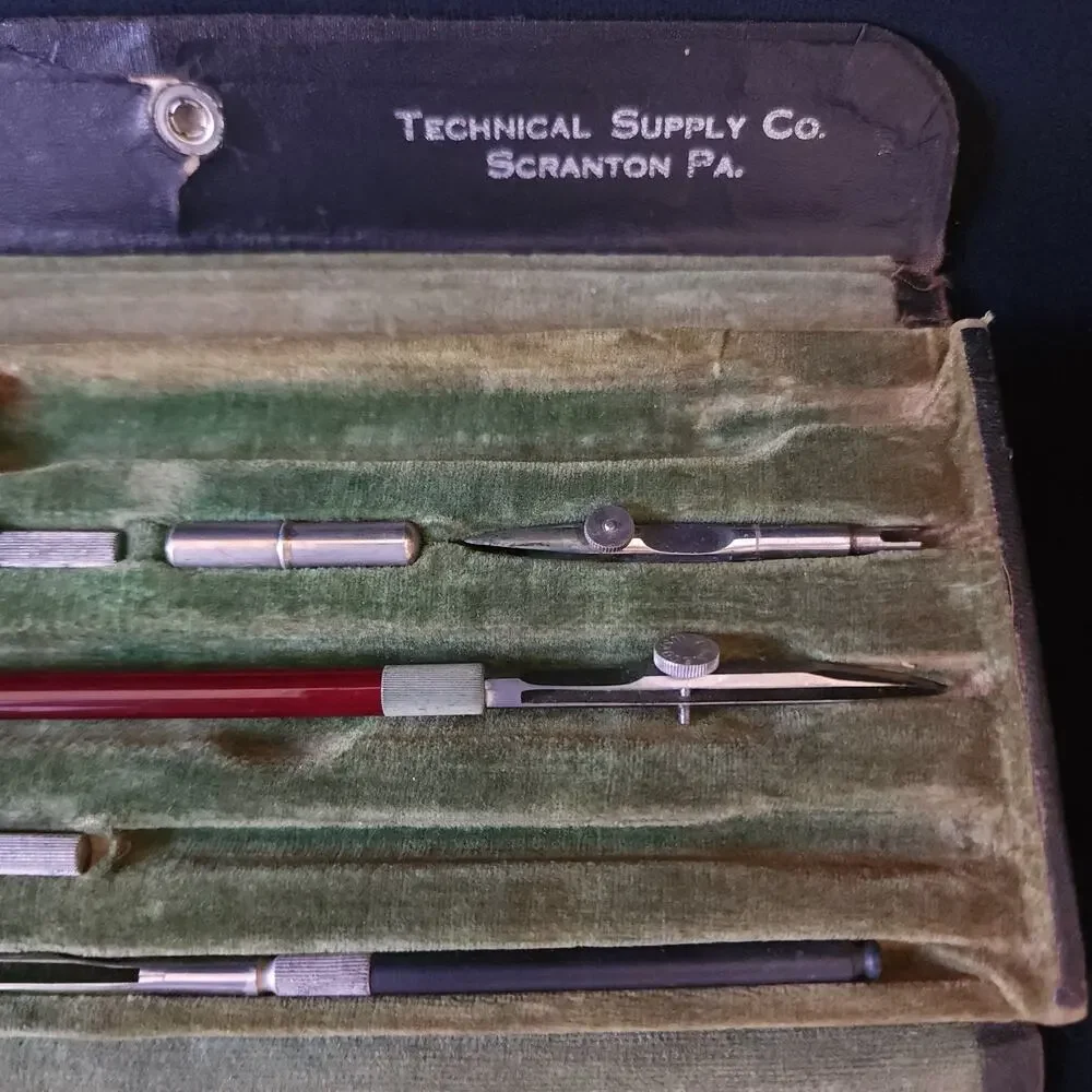 Vintage Tesco Technical Supply Co Academic Drafting Tool Set Scranton PA Germany